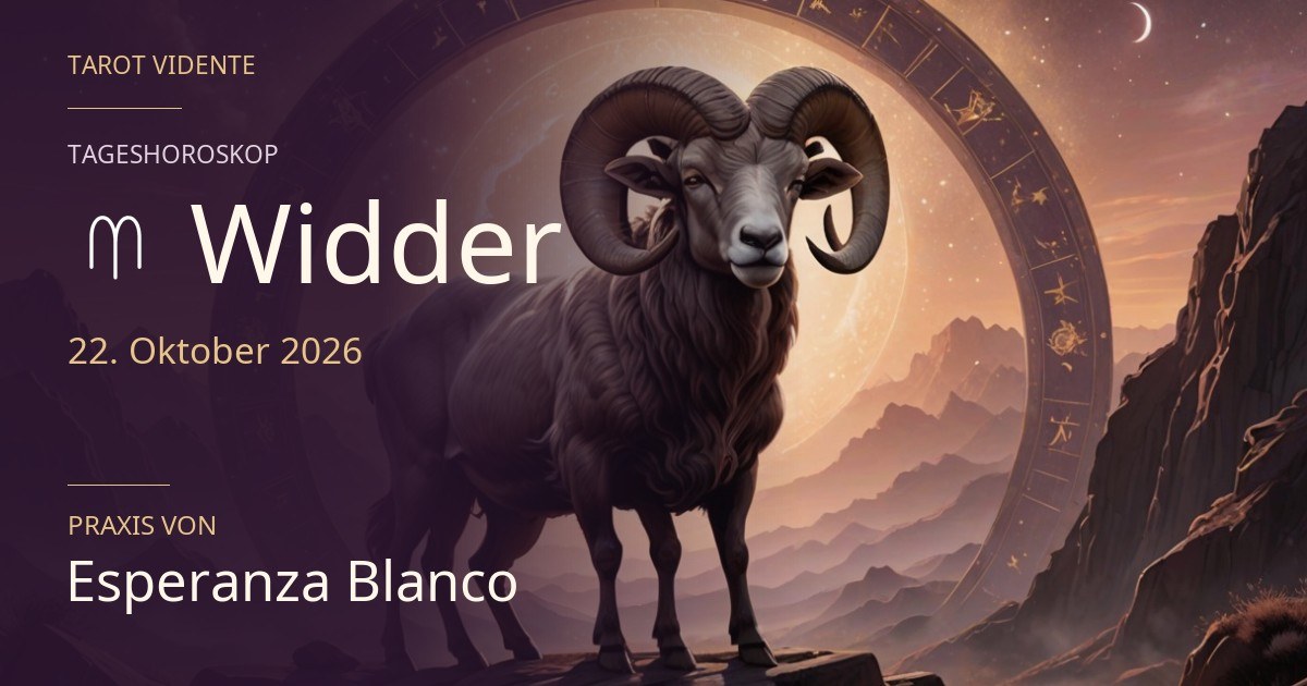 Horoskop für Widder · 22. Oktober 2026. Symbolische, mit KI erstellte Illustration.