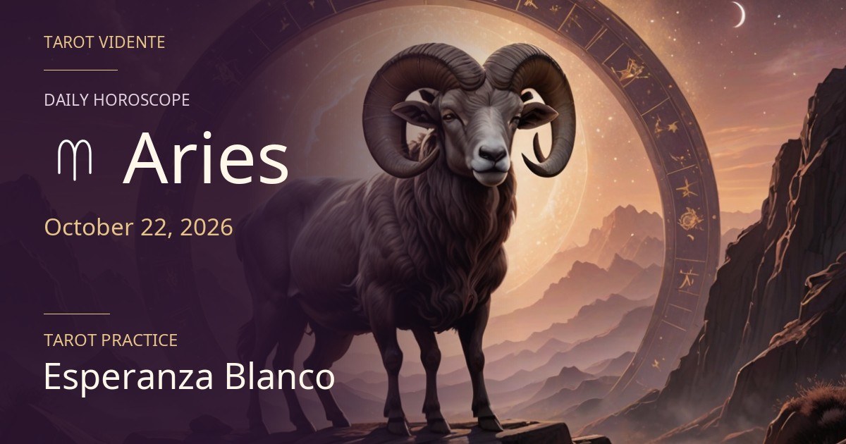 Aries horoscope · October 22, 2026. Symbolic AI-generated illustration.