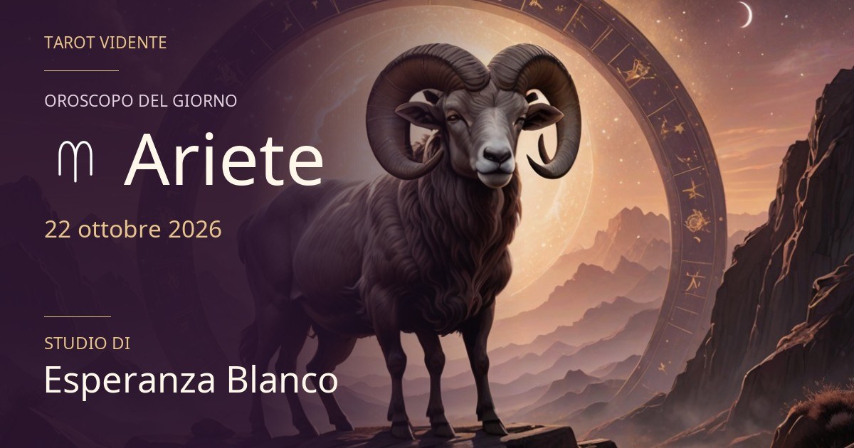 Oroscopo Ariete · 22 ottobre 2026. Illustrazione simbolica generata con IA.