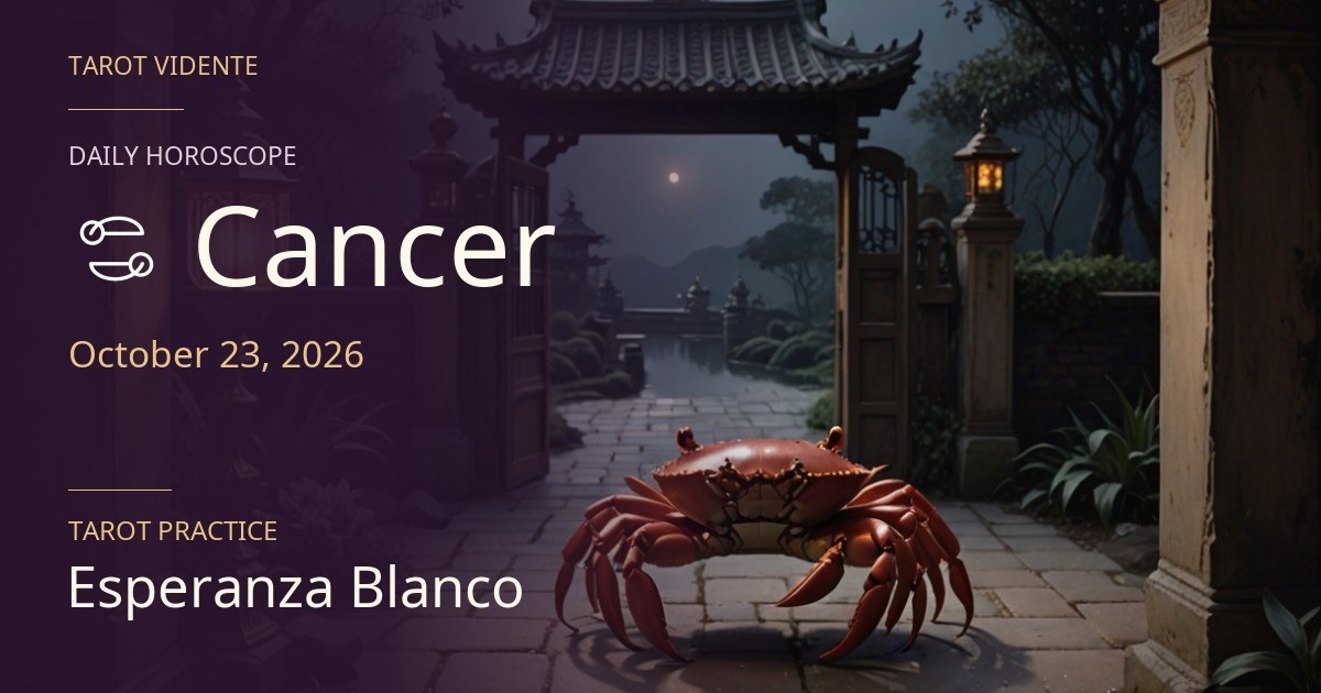 Cancer horoscope · October 23, 2026. Symbolic AI-generated illustration.