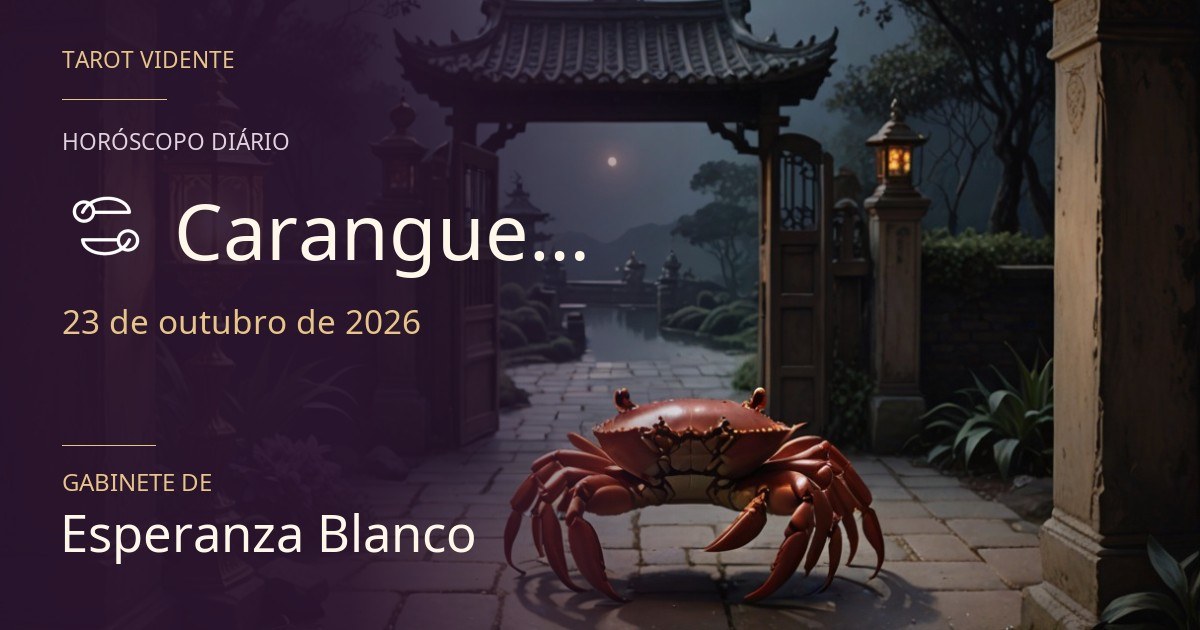Horóscopo de Caranguejo · 23 de outubro de 2026. Ilustração simbólica gerada por IA.
