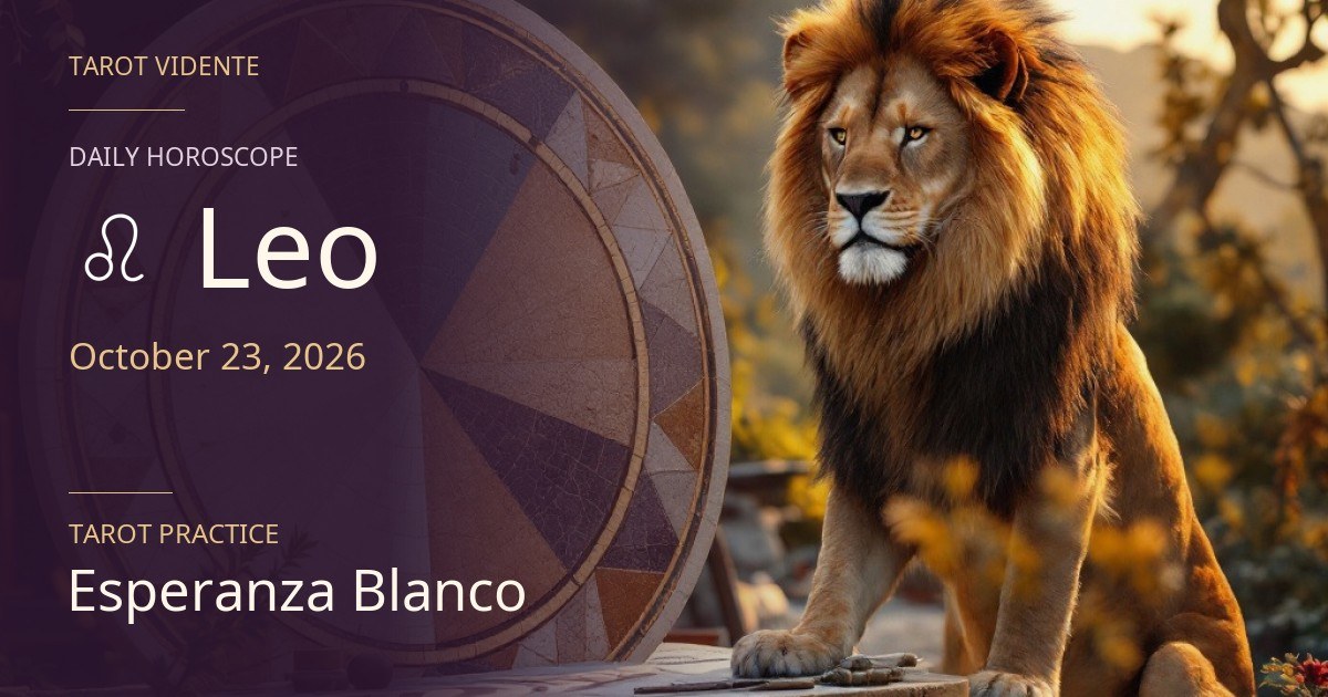 Leo horoscope · October 23, 2026. Symbolic AI-generated illustration.