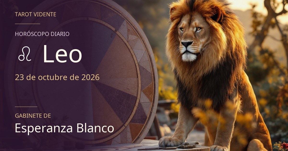 Horóscopo de Leo · 23 de octubre de 2026. Ilustración simbólica generada con IA.