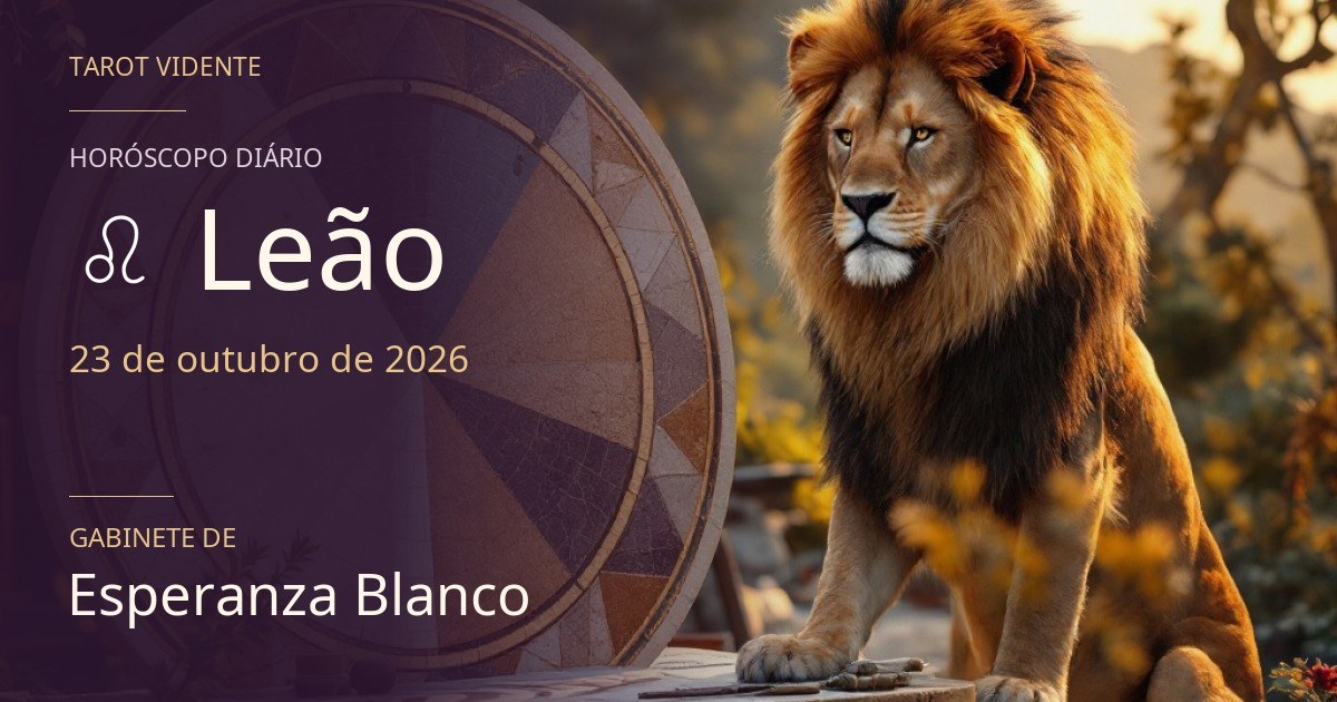Horóscopo de Leão · 23 de outubro de 2026. Ilustração simbólica gerada por IA.