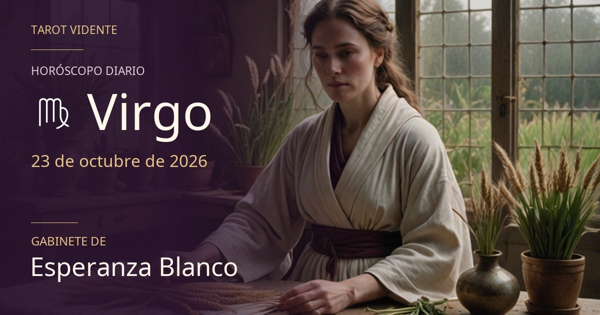 Horóscopo de Virgo · 23 de octubre de 2026. Ilustración simbólica generada con IA.