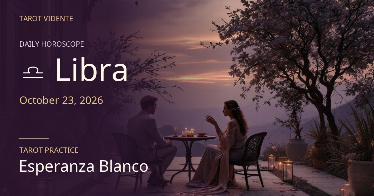Libra horoscope · October 23, 2026. Symbolic AI-generated illustration.