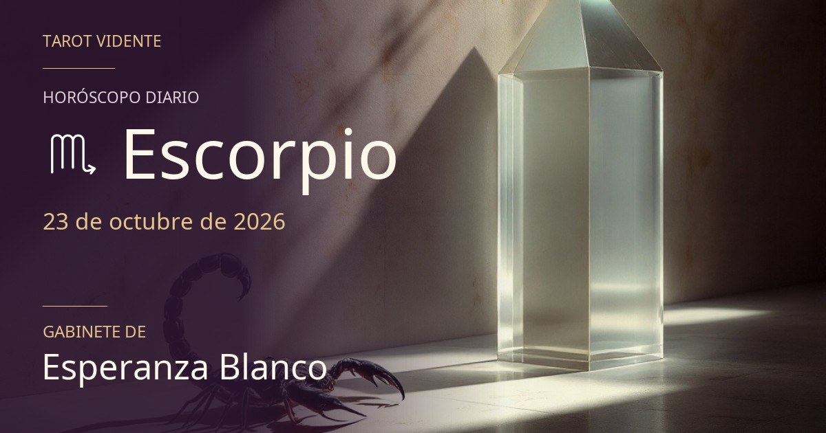 Horóscopo de Escorpio · 23 de octubre de 2026. Ilustración simbólica generada con IA.