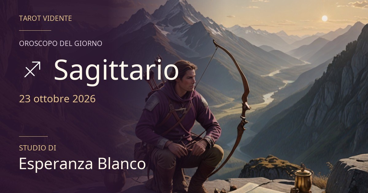 Oroscopo Sagittario · 23 ottobre 2026. Illustrazione simbolica generata con IA.