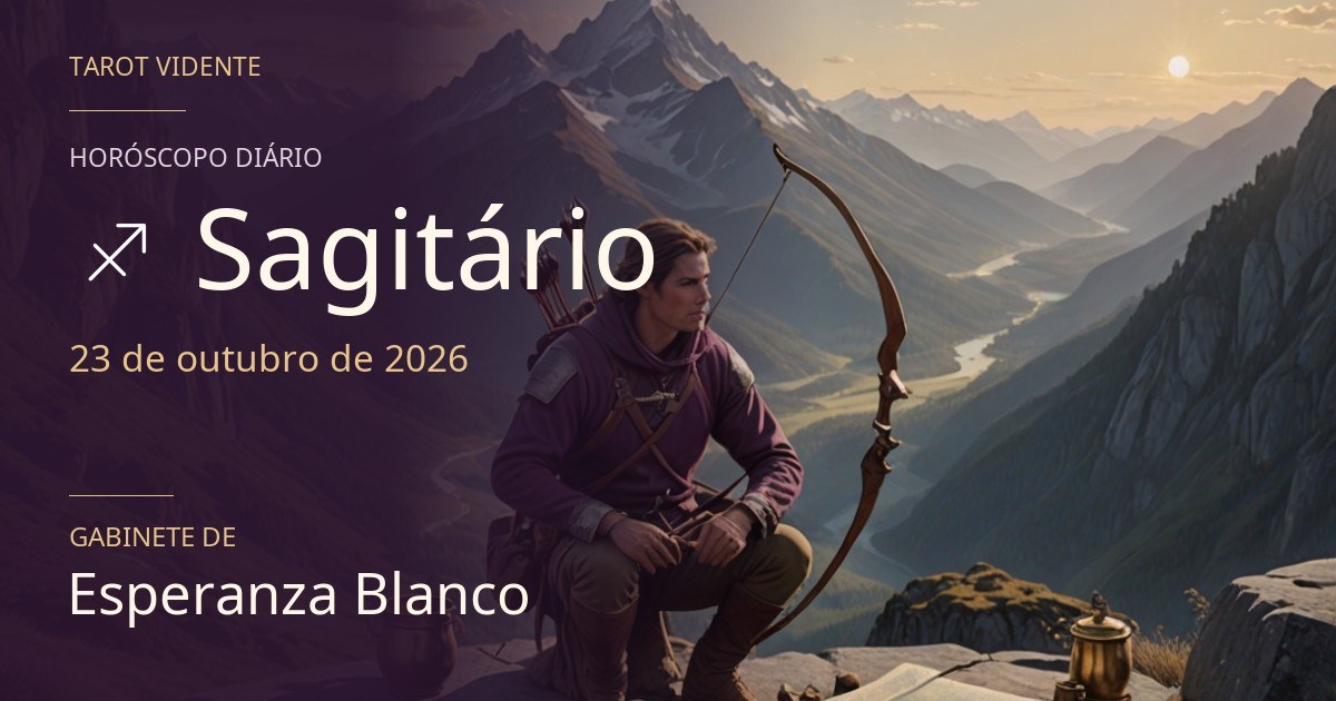 Horóscopo de Sagitário · 23 de outubro de 2026. Ilustração simbólica gerada por IA.