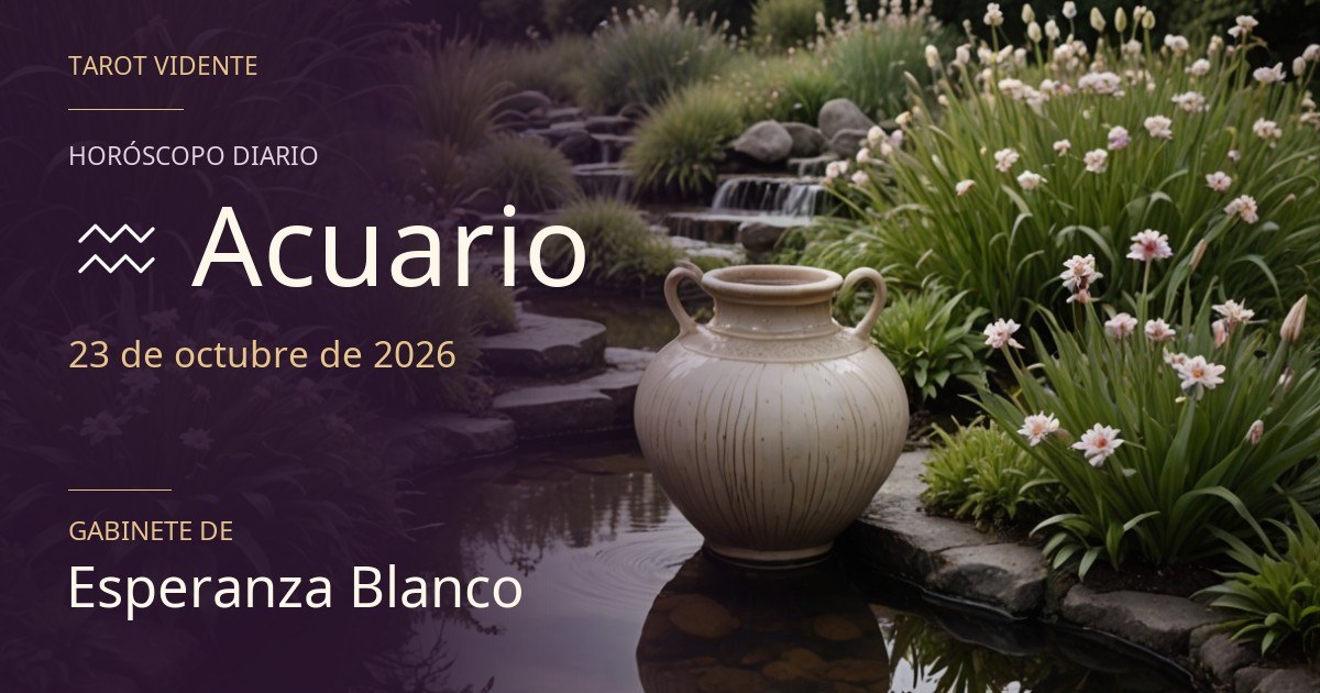 Horóscopo de Acuario · 23 de octubre de 2026. Ilustración simbólica generada con IA.