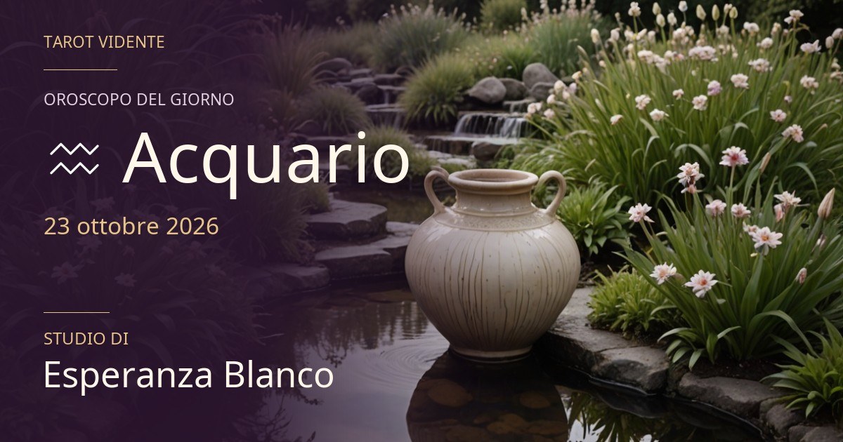 Oroscopo Acquario · 23 ottobre 2026. Illustrazione simbolica generata con IA.