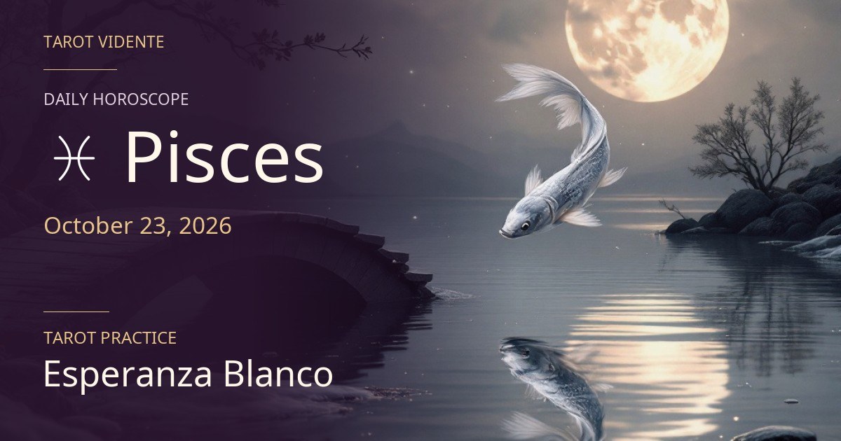 Pisces horoscope · October 23, 2026. Symbolic AI-generated illustration.