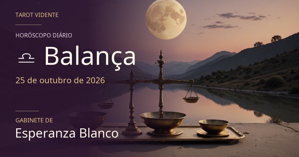 Horóscopo de Balança · 25 de outubro de 2026. Ilustração simbólica gerada por IA.