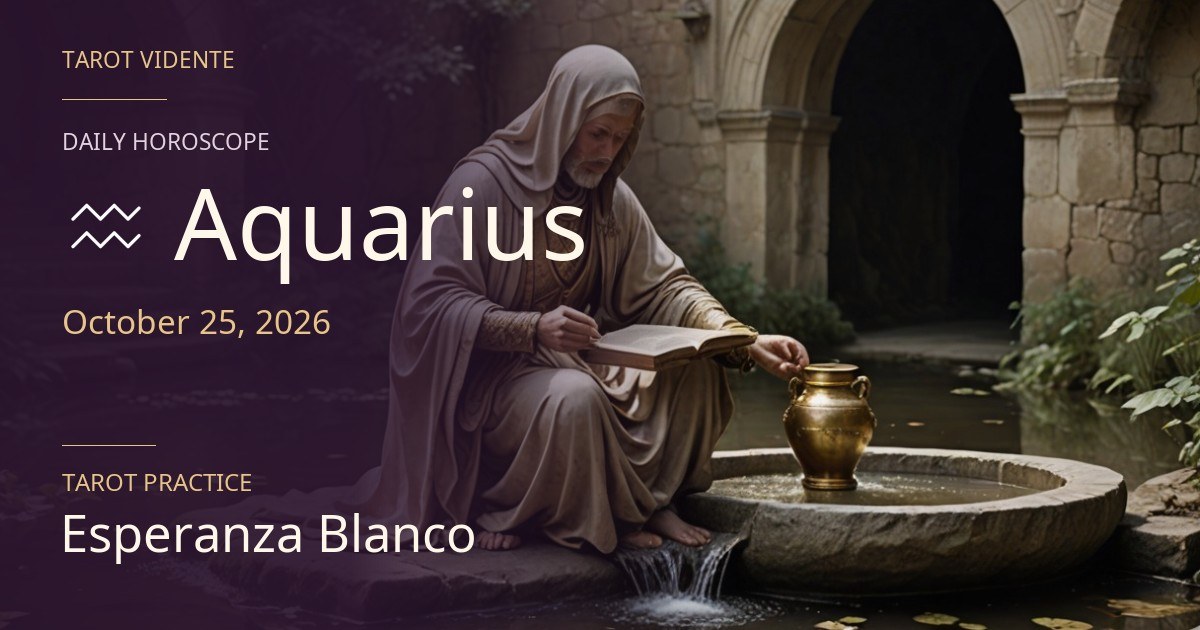 Aquarius horoscope · October 25, 2026. Symbolic AI-generated illustration.