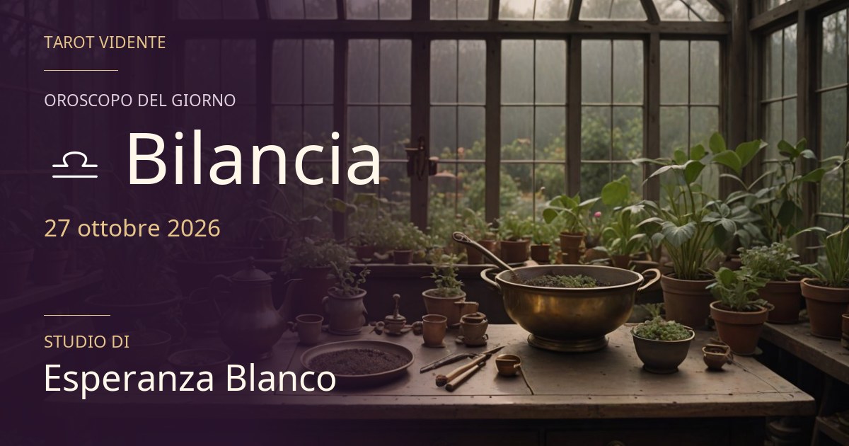 Oroscopo Bilancia · 27 ottobre 2026. Illustrazione simbolica generata con IA.