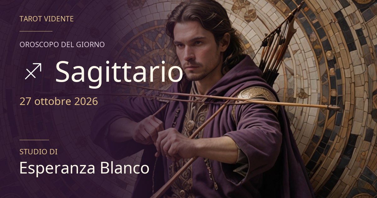 Oroscopo Sagittario · 27 ottobre 2026. Illustrazione simbolica generata con IA.