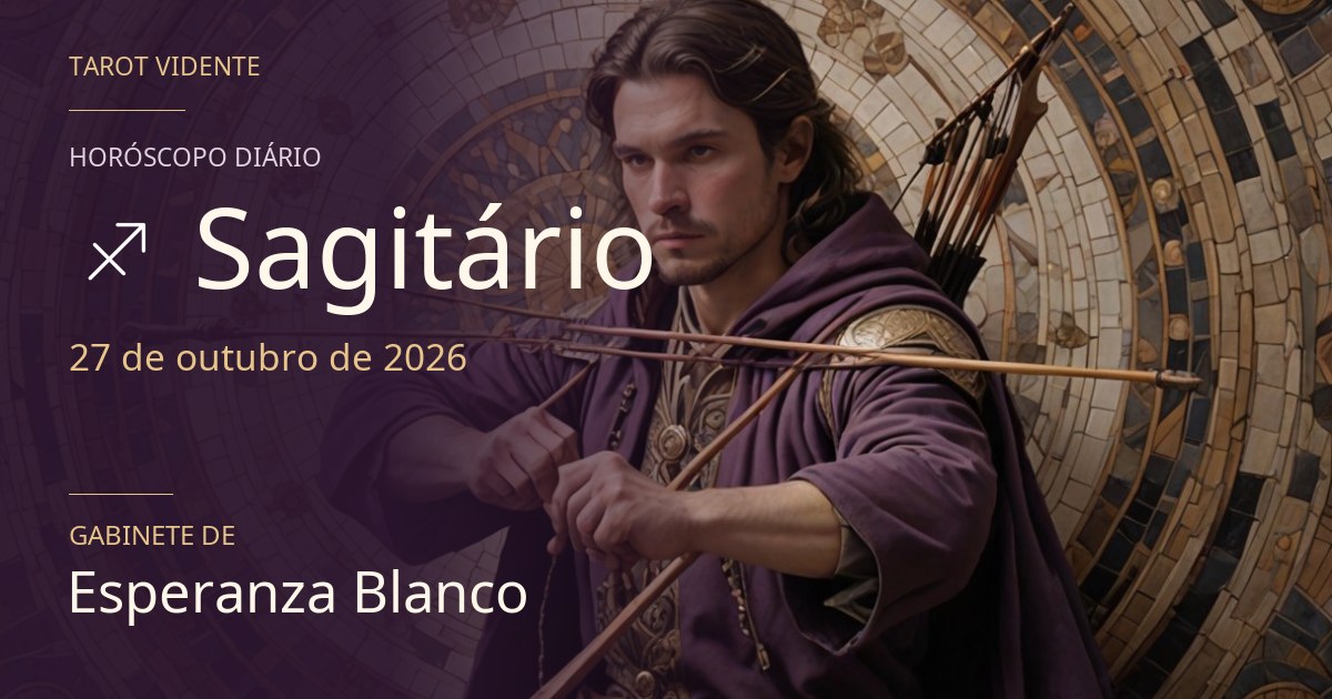 Horóscopo de Sagitário · 27 de outubro de 2026. Ilustração simbólica gerada por IA.