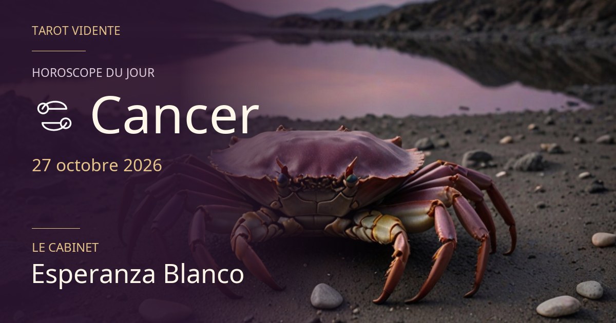 Horoscope du Cancer · 27 octobre 2026. Illustration symbolique générée par IA.