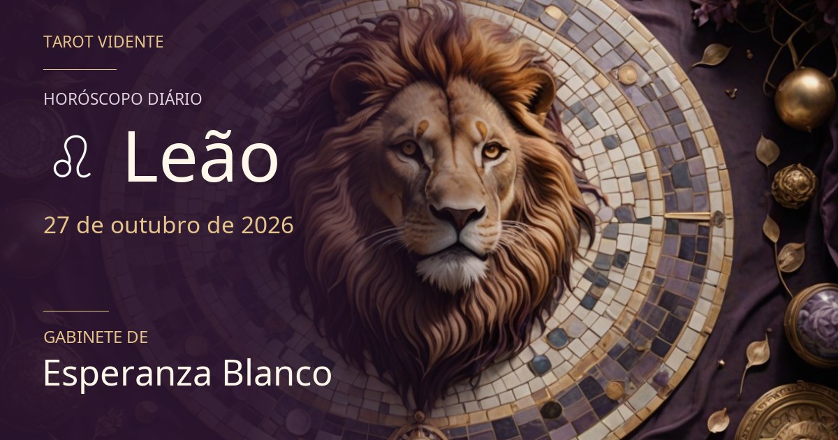 Horóscopo de Leão · 27 de outubro de 2026. Ilustração simbólica gerada por IA.