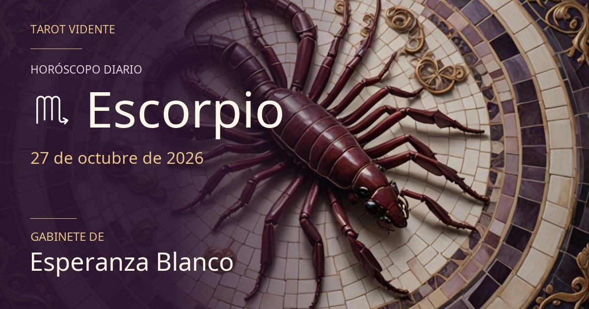 Horóscopo de Escorpio · 27 de octubre de 2026. Ilustración simbólica generada con IA.