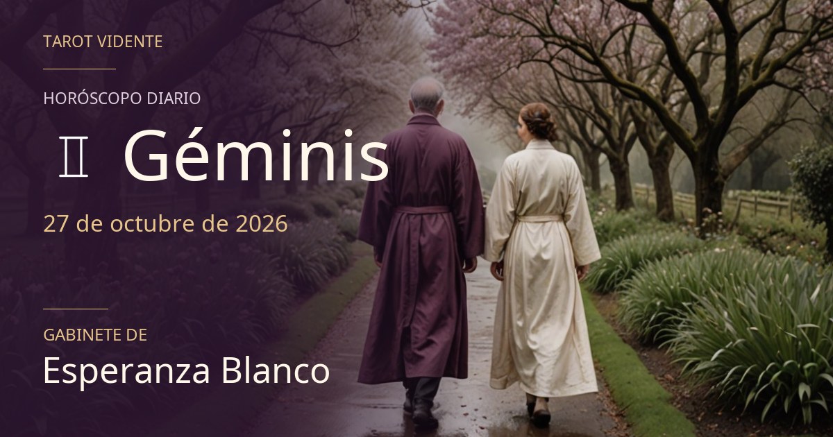 Horóscopo de Géminis · 27 de octubre de 2026. Ilustración simbólica generada con IA.