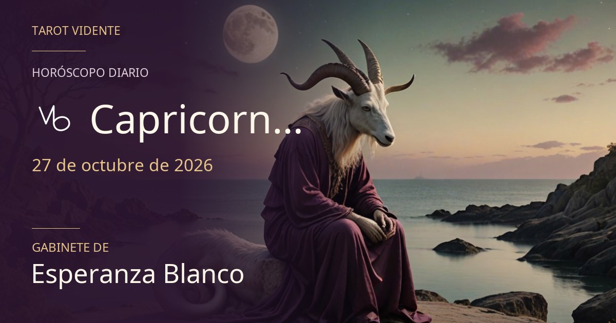 Horóscopo de Capricornio · 27 de octubre de 2026. Ilustración simbólica generada con IA.