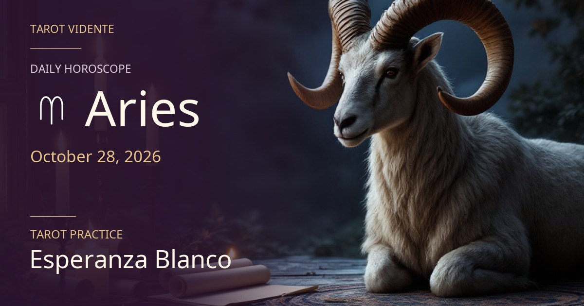 Aries horoscope · October 28, 2026. Symbolic AI-generated illustration.