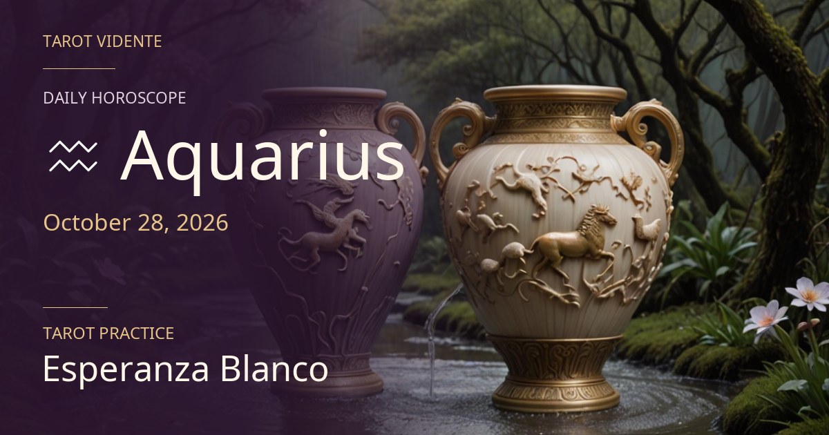 Aquarius horoscope · October 28, 2026. Symbolic AI-generated illustration.