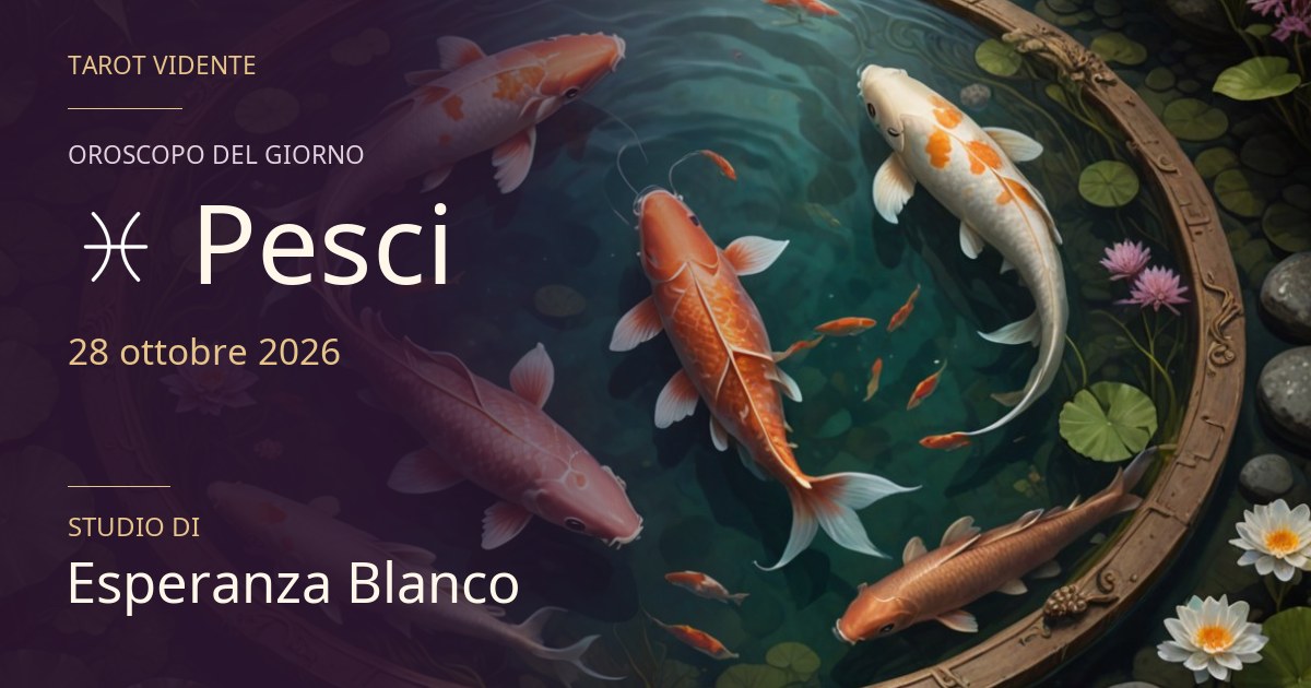 Oroscopo Pesci · 28 ottobre 2026. Illustrazione simbolica generata con IA.