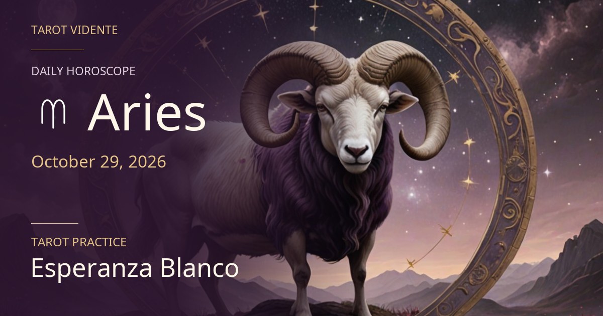Aries horoscope · October 29, 2026. Symbolic AI-generated illustration.