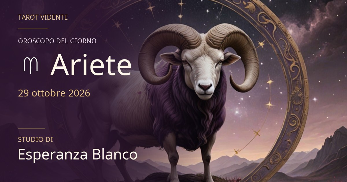 Oroscopo Ariete · 29 ottobre 2026. Illustrazione simbolica generata con IA.