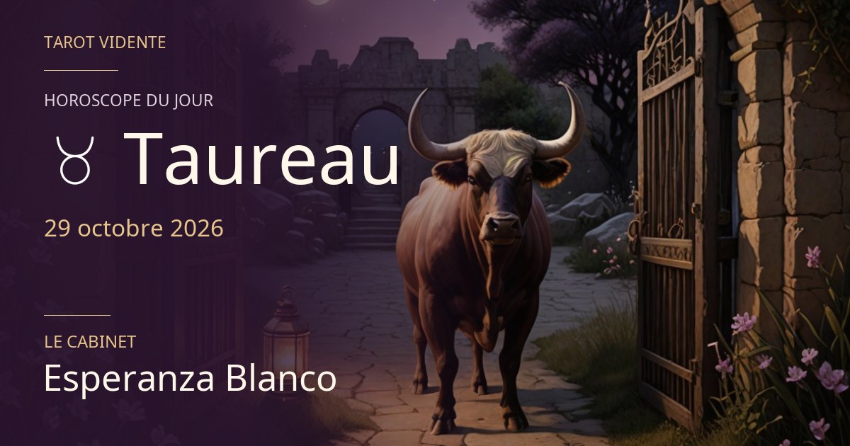 Horoscope du Taureau · 29 octobre 2026. Illustration symbolique générée par IA.