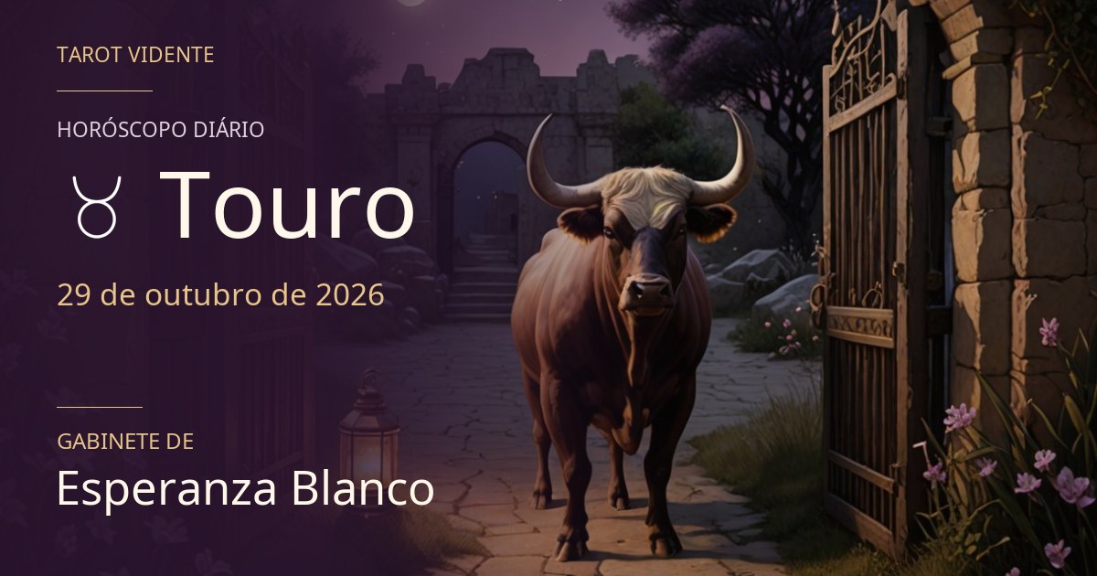 Horóscopo de Touro · 29 de outubro de 2026. Ilustração simbólica gerada por IA.