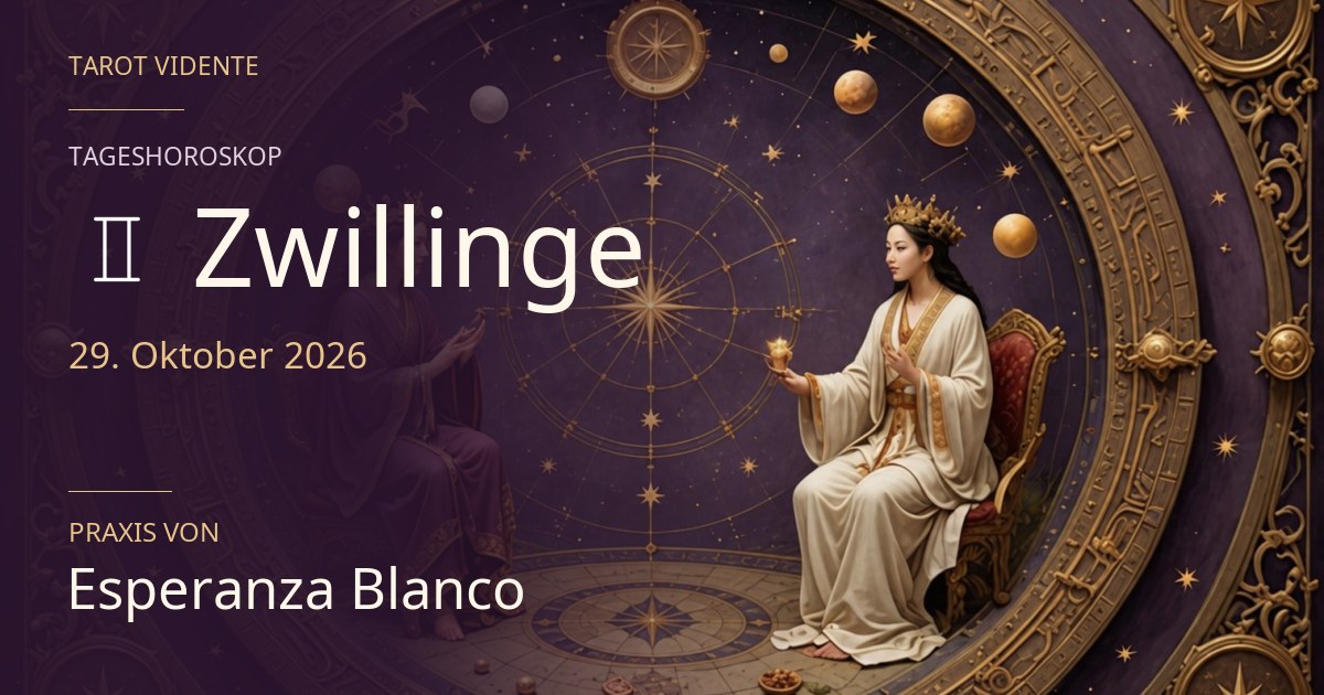 Horoskop für Zwillinge · 29. Oktober 2026. Symbolische, mit KI erstellte Illustration.