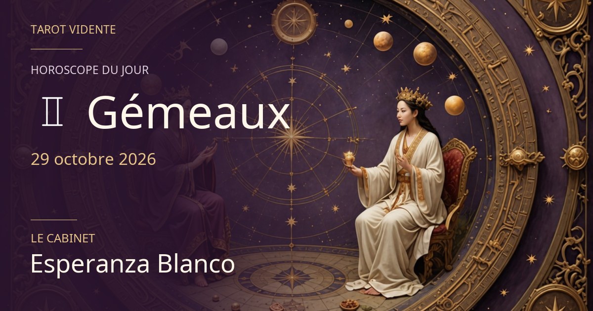 Horoscope du Gémeaux · 29 octobre 2026. Illustration symbolique générée par IA.