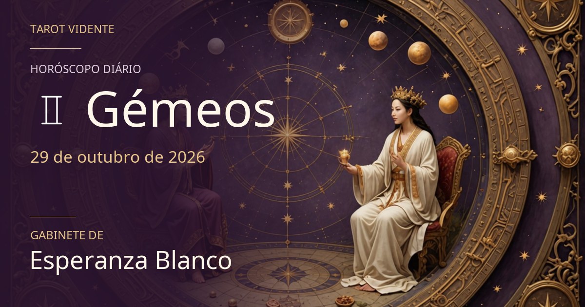 Horóscopo de Gémeos · 29 de outubro de 2026. Ilustração simbólica gerada por IA.