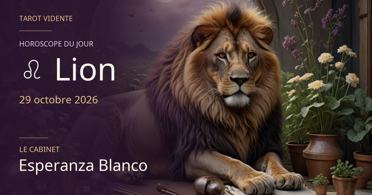 Horoscope du Lion · 29 octobre 2026. Illustration symbolique générée par IA.