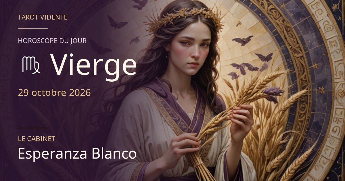 Horoscope du Vierge · 29 octobre 2026. Illustration symbolique générée par IA.