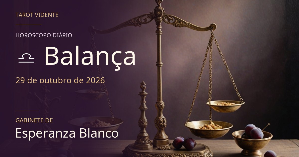 Horóscopo de Balança · 29 de outubro de 2026. Ilustração simbólica gerada por IA.