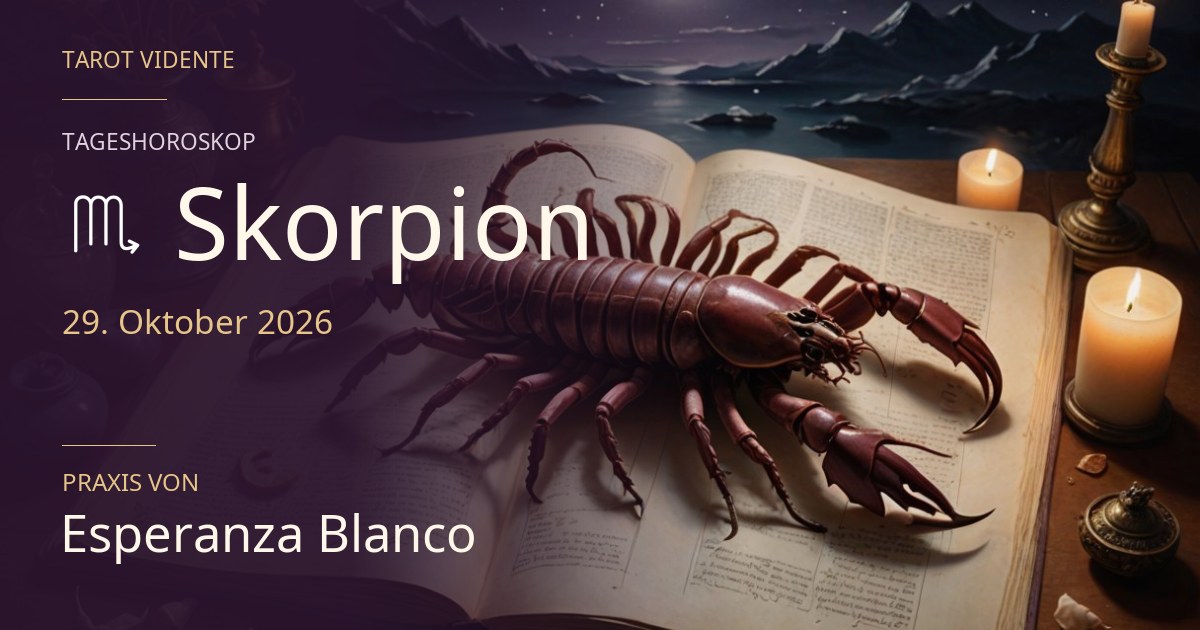 Horoskop für Skorpion · 29. Oktober 2026. Symbolische, mit KI erstellte Illustration.