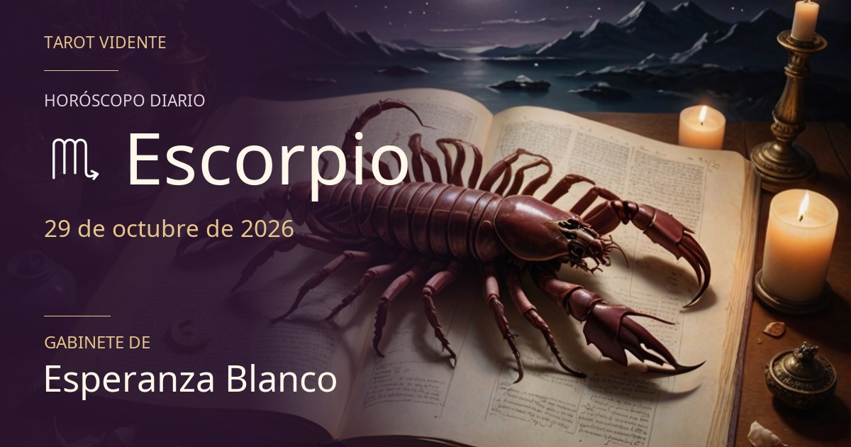 Horóscopo de Escorpio · 29 de octubre de 2026. Ilustración simbólica generada con IA.