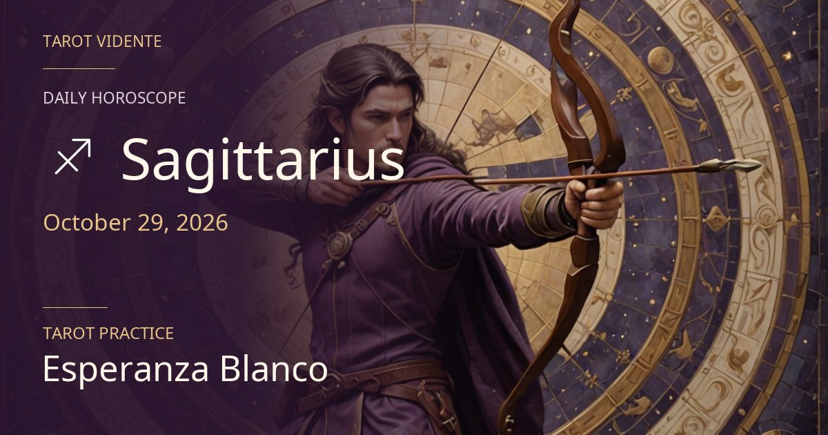 Sagittarius horoscope · October 29, 2026. Symbolic AI-generated illustration.
