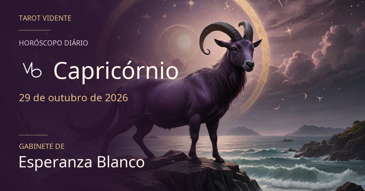 Horóscopo de Capricórnio · 29 de outubro de 2026. Ilustração simbólica gerada por IA.