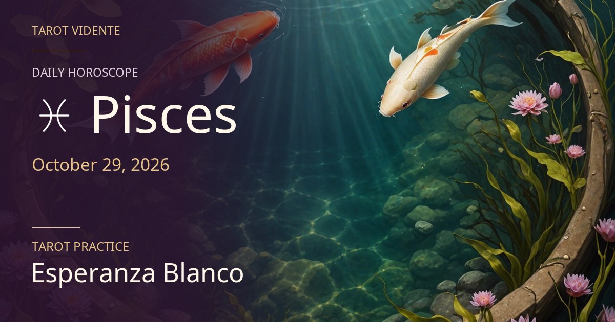 Pisces horoscope · October 29, 2026. Symbolic AI-generated illustration.