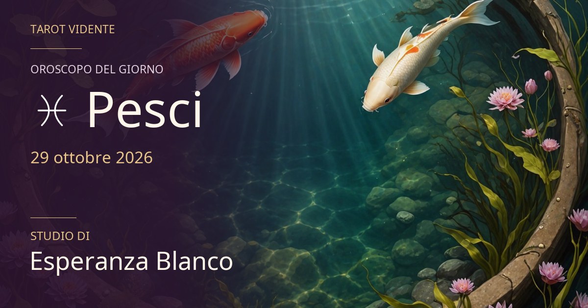 Oroscopo Pesci · 29 ottobre 2026. Illustrazione simbolica generata con IA.