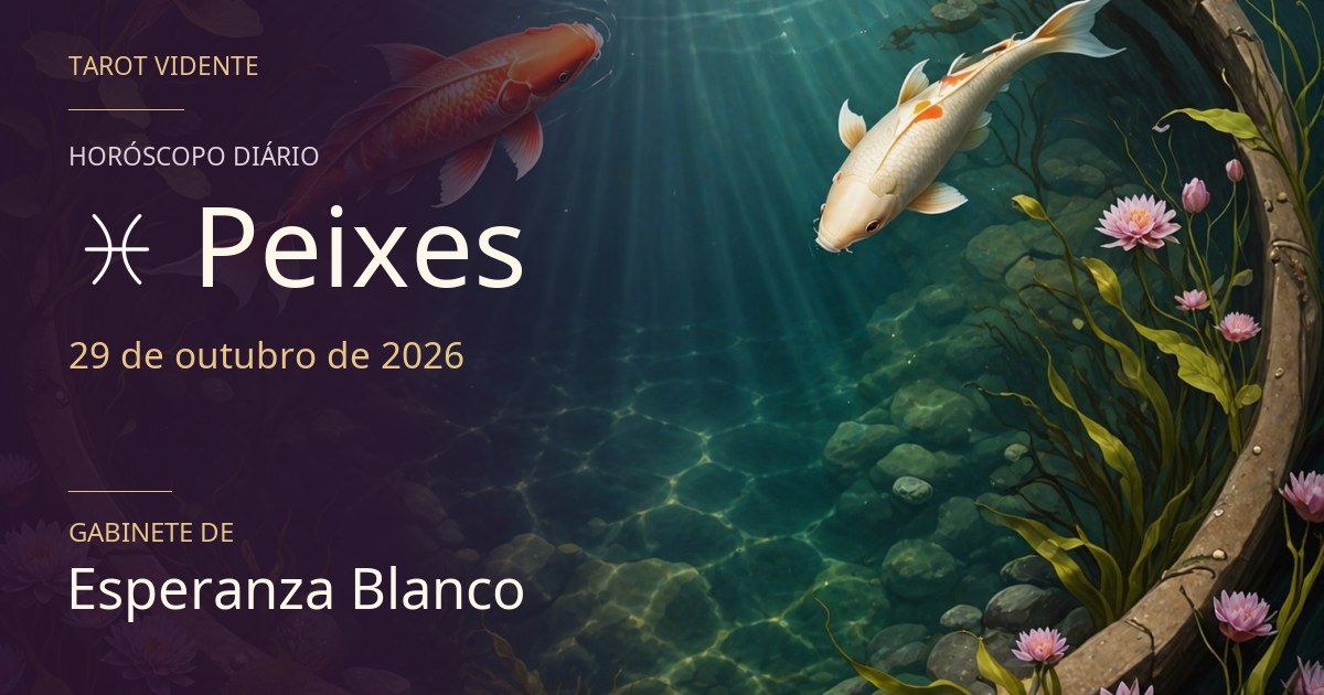 Horóscopo de Peixes · 29 de outubro de 2026. Ilustração simbólica gerada por IA.