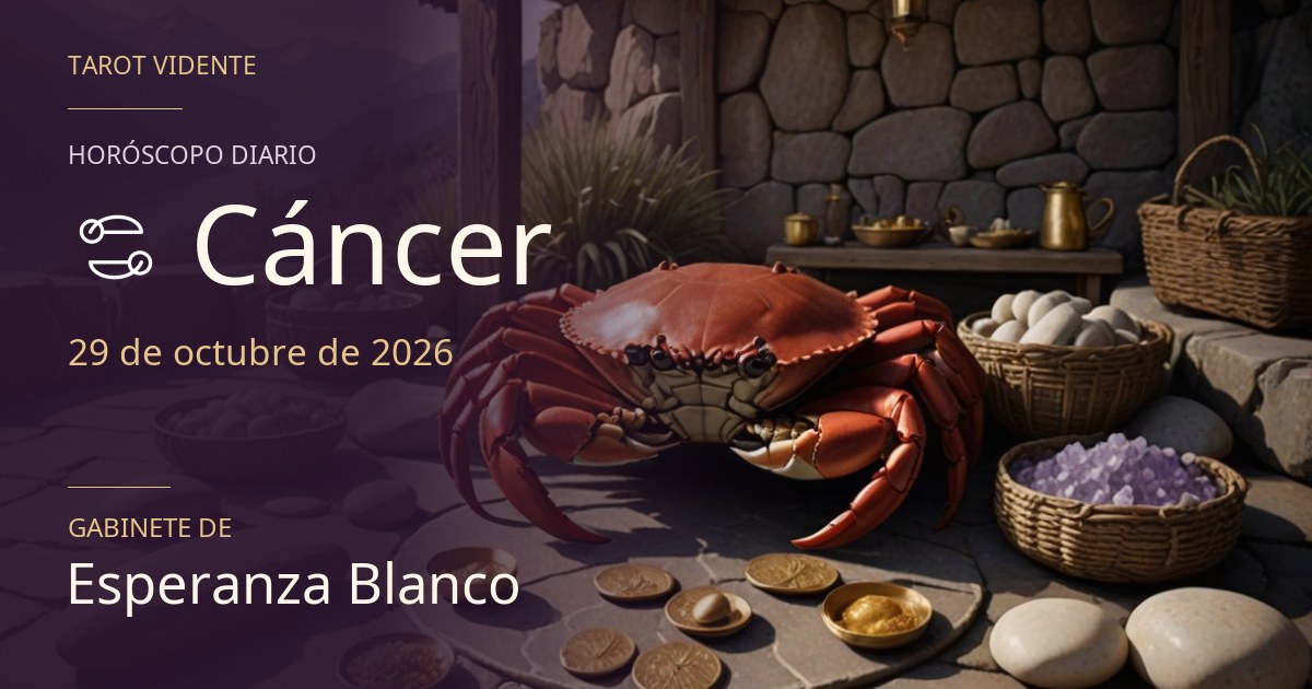 Horóscopo de Cáncer · 29 de octubre de 2026. Ilustración simbólica generada con IA.