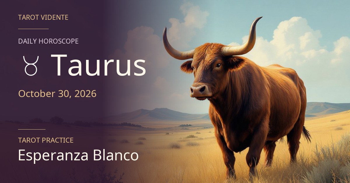 Taurus horoscope · October 30, 2026. Symbolic AI-generated illustration.