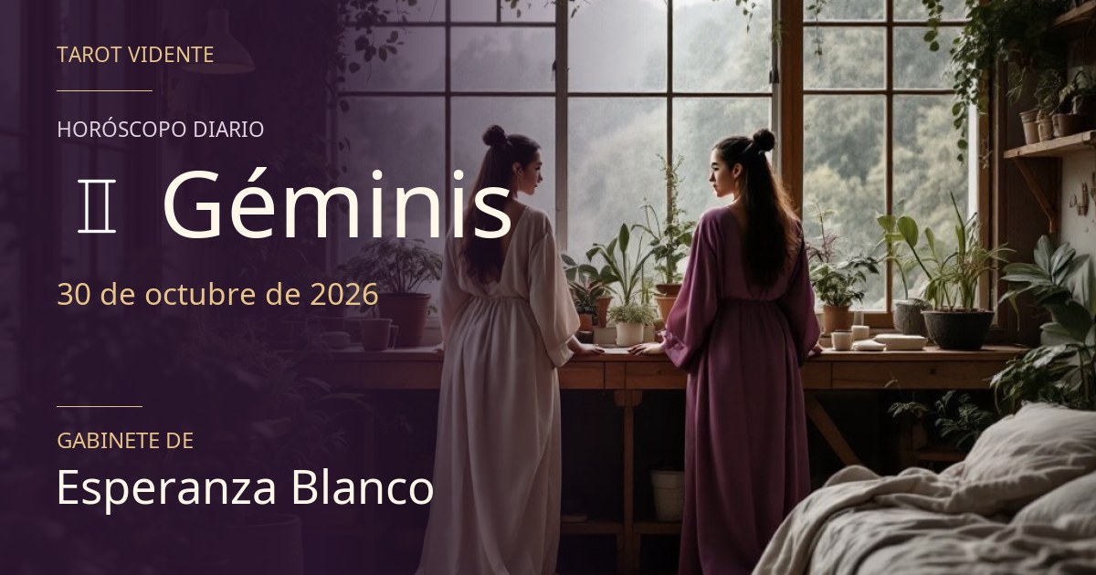 Horóscopo de Géminis · 30 de octubre de 2026. Ilustración simbólica generada con IA.