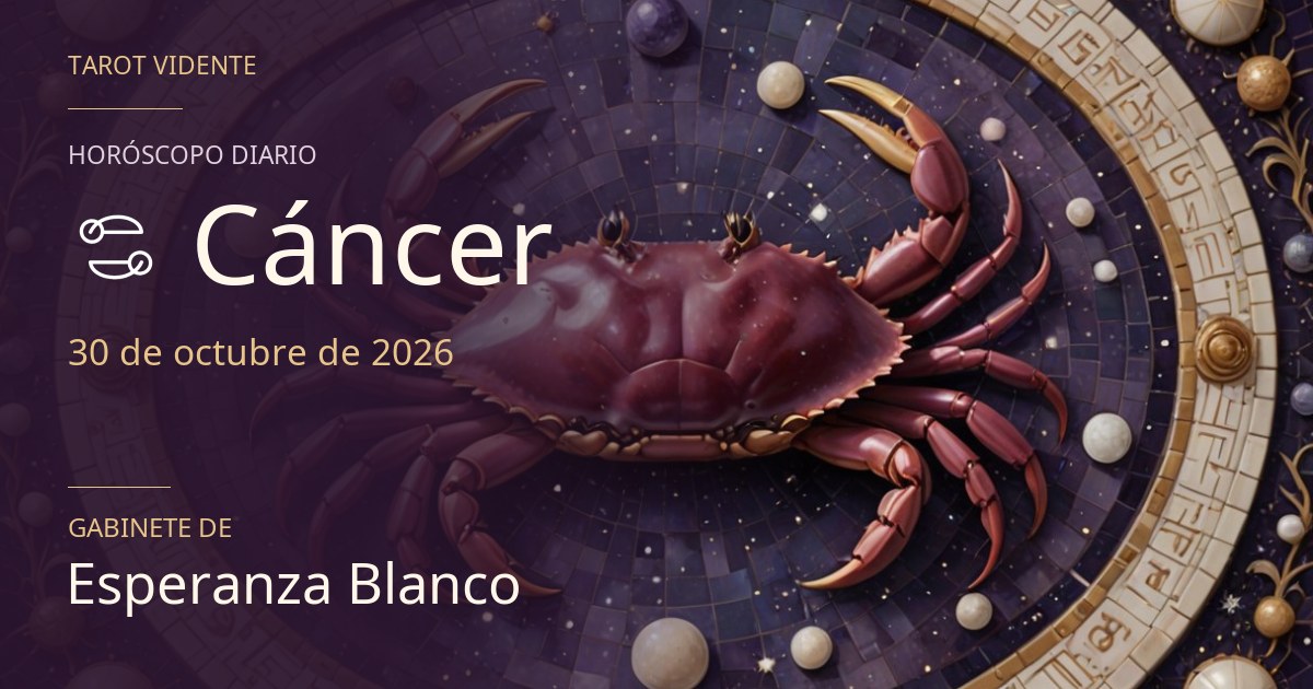 Horóscopo de Cáncer · 30 de octubre de 2026. Ilustración simbólica generada con IA.